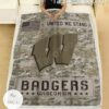 NCAA Wisconsin Badgers Army Camo Blanket b