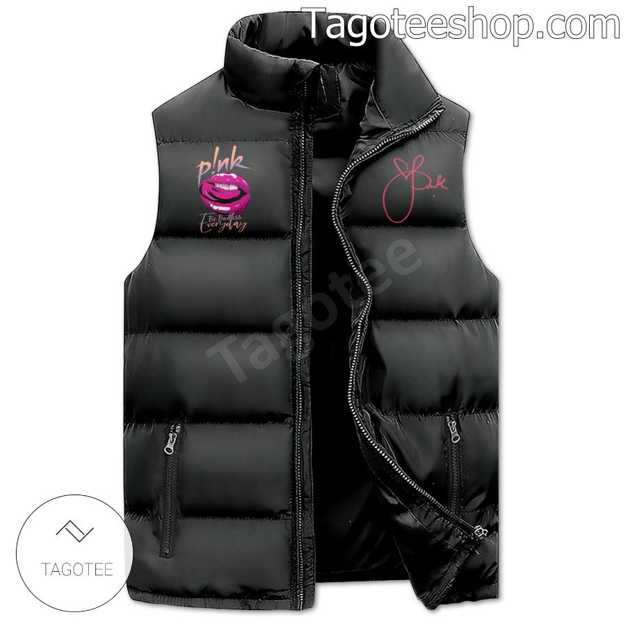 Pink Close Your Eyes And Leave It All Behind Puffer Vest b