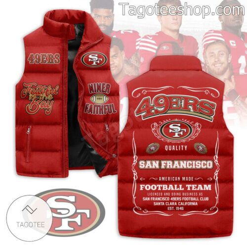 San Francisco 49ers American Made Football Team Puffer Sleeveless Jacket