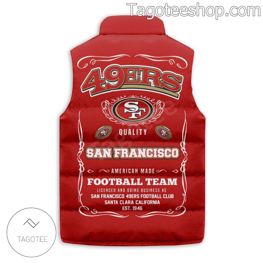 San Francisco 49ers American Made Football Team Puffer Sleeveless Jacket b