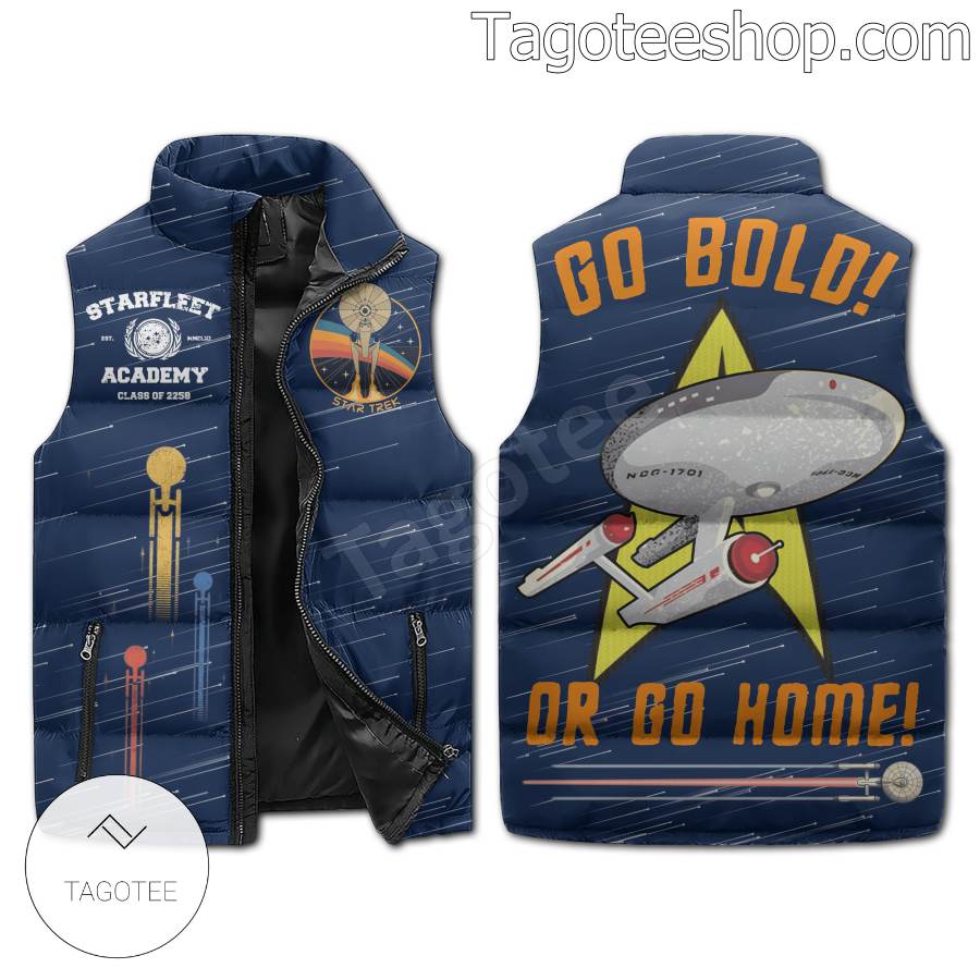 Star Trek Go Bold Or Go Home Puffer Sleeveless Jacket