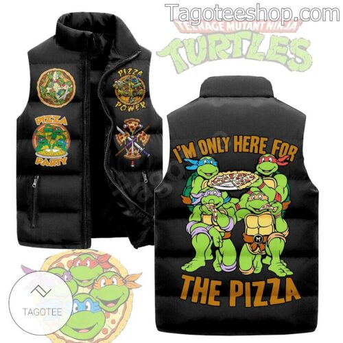 Teenage Mutant Ninja Turtles I'm Only Here For The Pizza Puffer Sleeveless Jacket