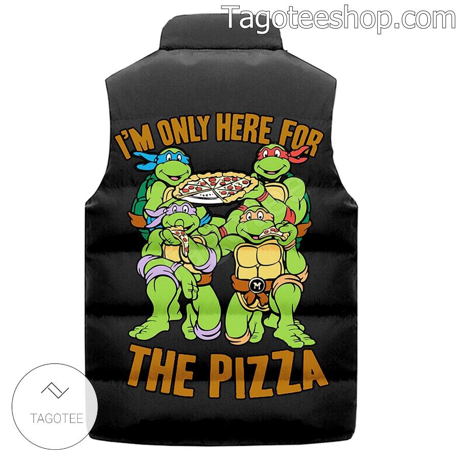 Teenage Mutant Ninja Turtles I'm Only Here For The Pizza Puffer Sleeveless Jacket b