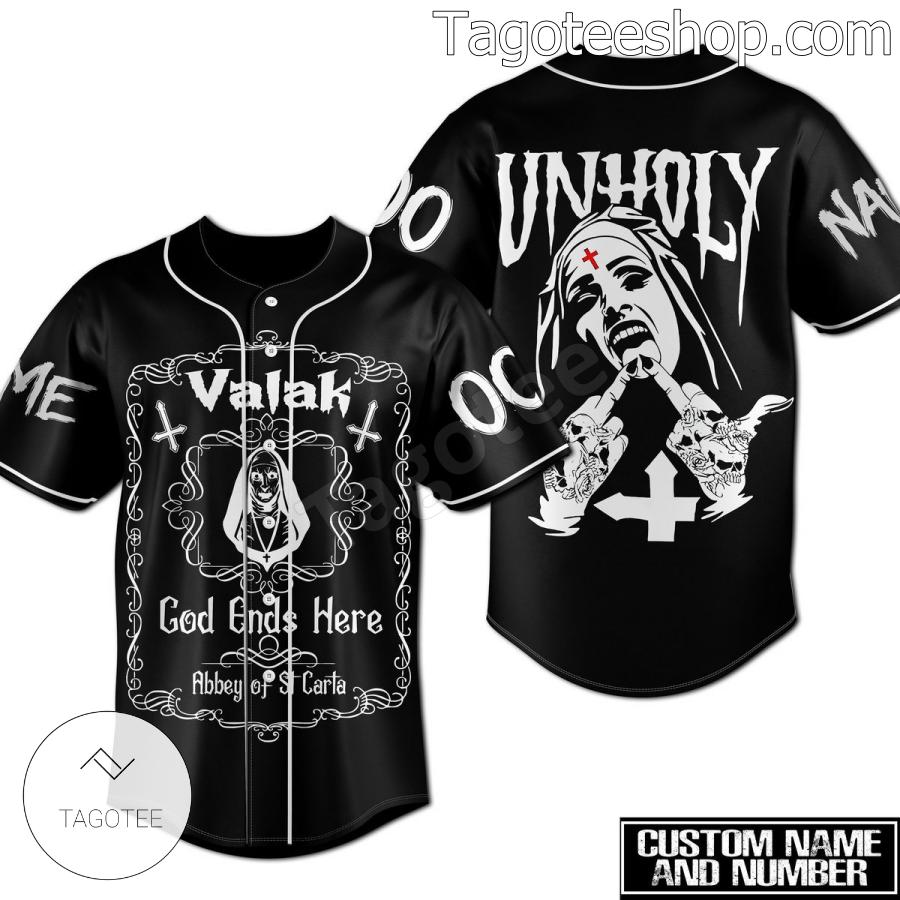 The Nun Valak God Ends Here Personalized Short Sleeve Jersey Shirt