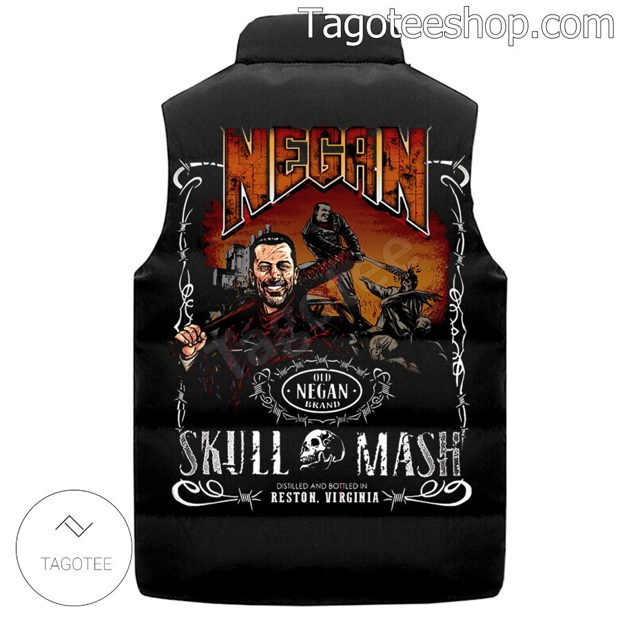 The Walking Dead Negan Skull Mash Puffer Sleeveless Jacket a