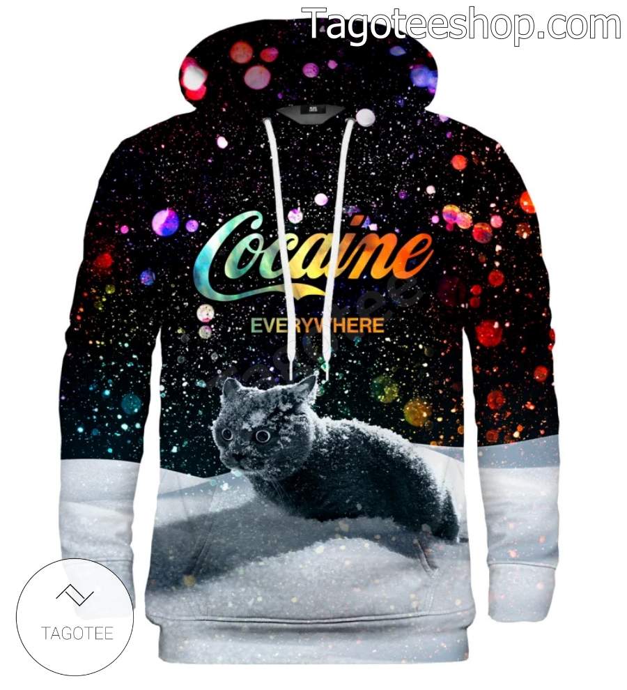 Cat Cocaine Everywhere Let It Snow Hoodie