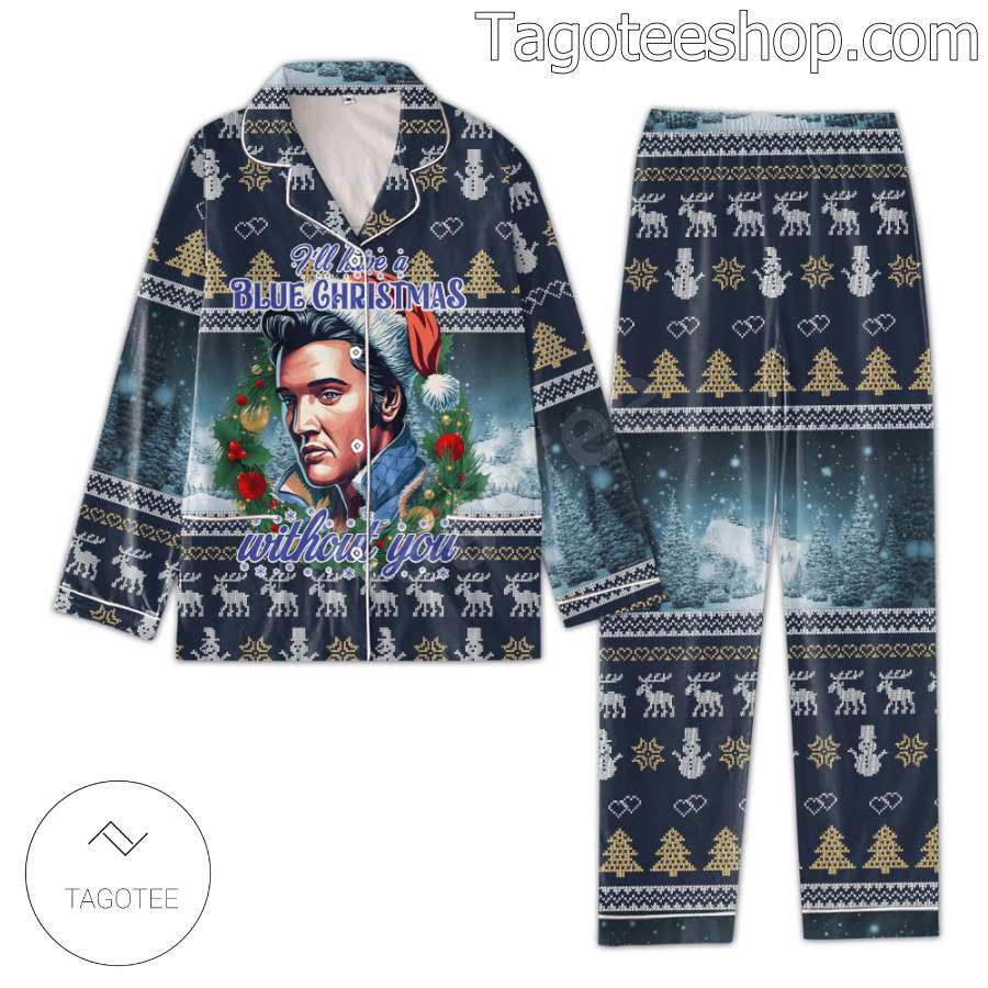 Elvis Presley I'll Have A Blue Christmas Without You Women's Pajamas Set a