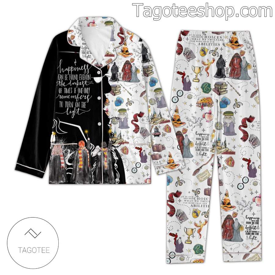 Harry Potter Happiness Can Be Found Even In The Darkest Of Time Men Women's Pajamas Set a