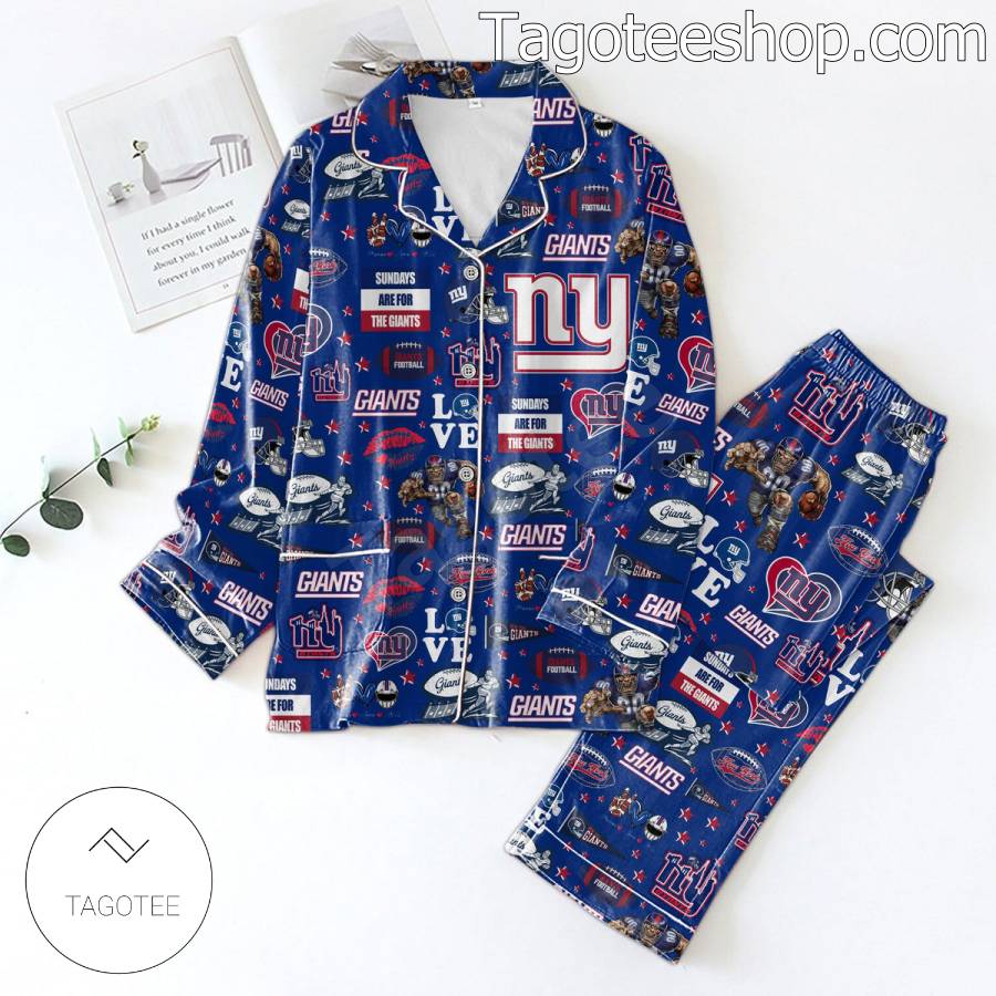 New York Giants Men Women's Pajamas Set