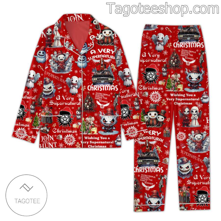 A Very Supernatural Christmas Men Women's Pajamas Set a