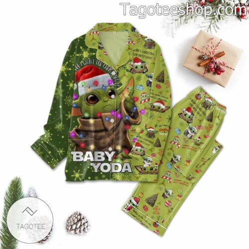 All I Want For Christmas Is Baby Yoda Men Women's Pajamas Set
