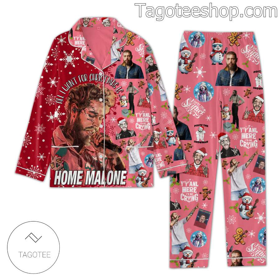 All I Want For Christmas Is Home Malone Men Women's Pajamas Set a
