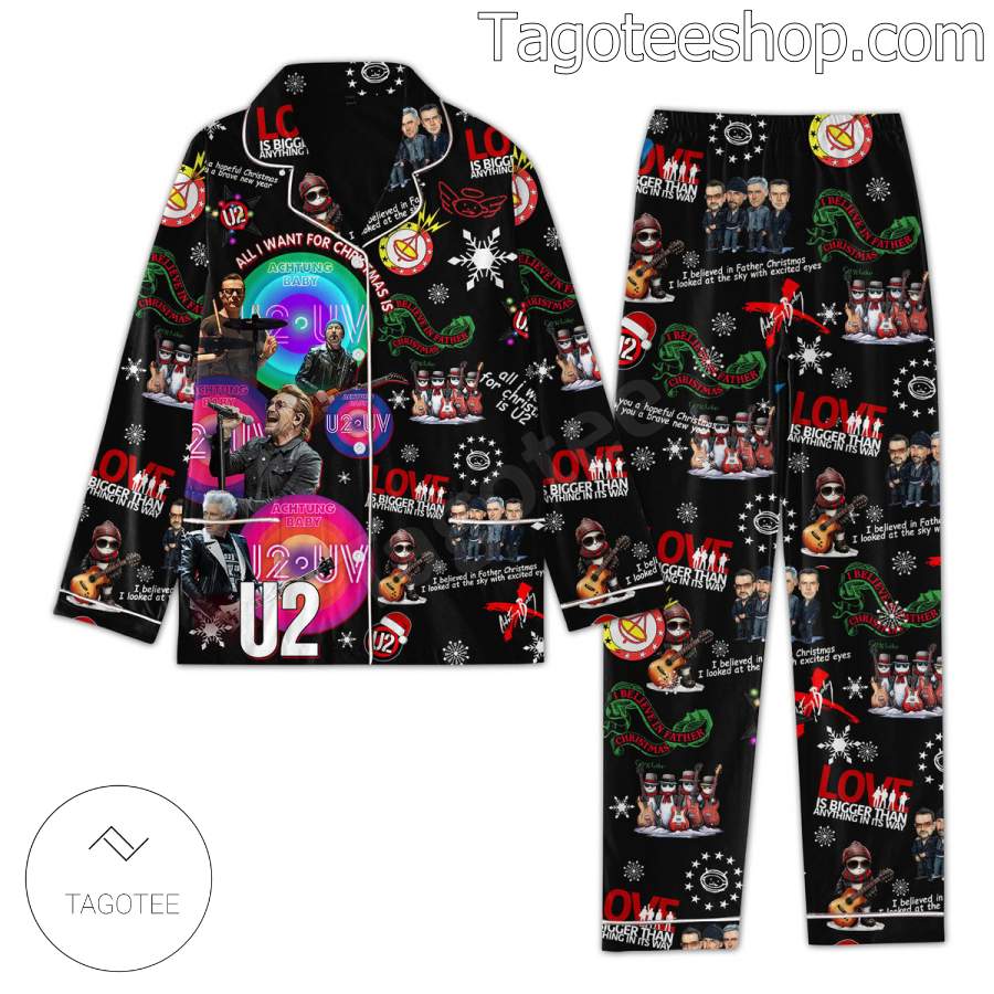 All I Want For Christmas Is U2 Men Women's Pajamas Set a