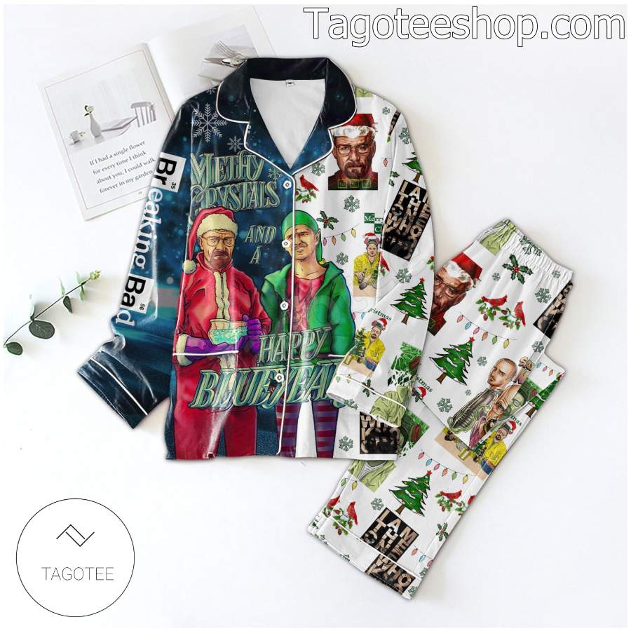 Breaking Bad Merhy Crystals Happy Blue Year Matching Pajamas Set a