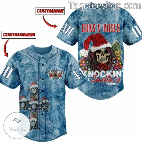 Guns N' Roses Knockin' Santa's Door Personalized Baseball Jersey