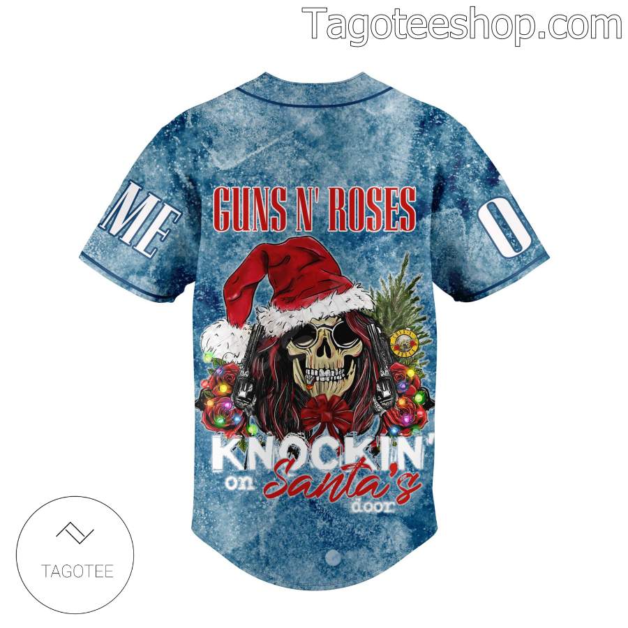 Guns N' Roses Knockin' Santa's Door Personalized Baseball Jersey b