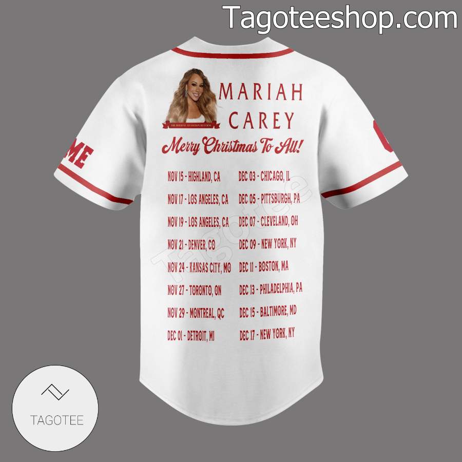 Mariah Carey Merry Christmas To All Personalized Baseball Jersey b