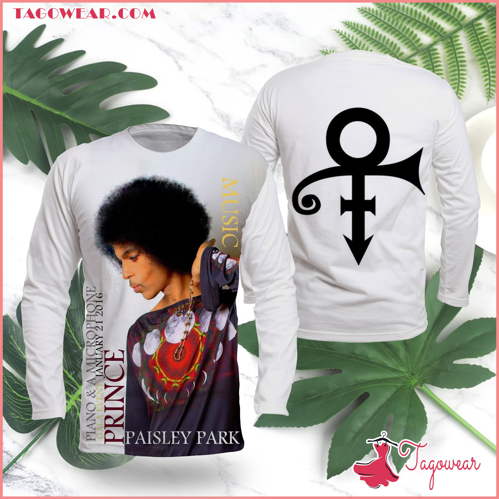 Prince Gala Event At Paisley Park Piano & A Microphone Long Sleeve Shirt - Tagowear