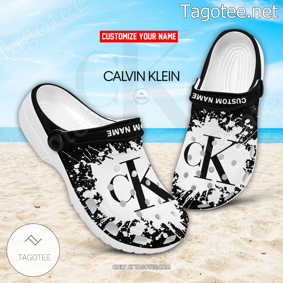 Calvin-Klein Logo Crocs Clogs - EmonShop TUWXil7