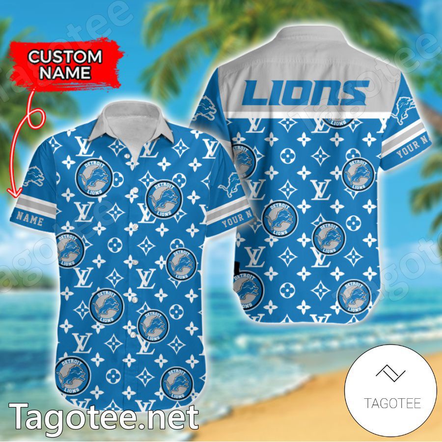 Detroit Lions Louis Vuitton LV NFL Custom Hawaiian Shirt Yd3qfN6
