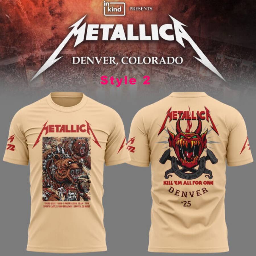 Metallica Denver Colorado M72 North American Tour 2025 T-shirt-a TjrklvS